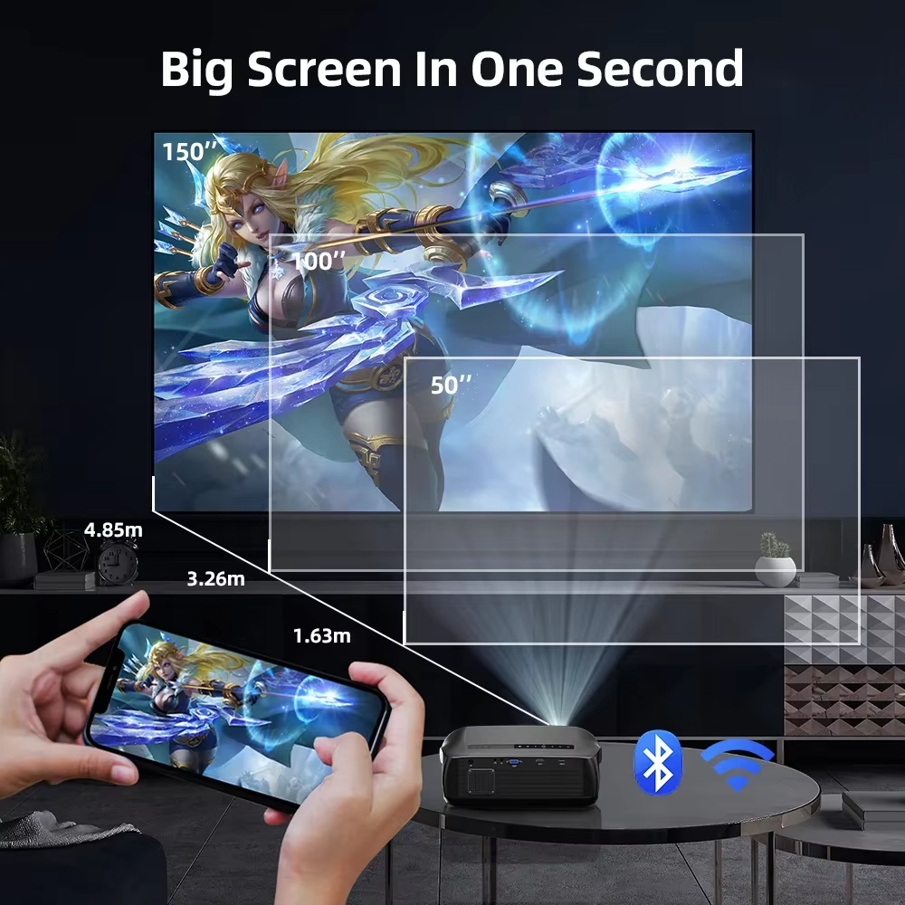 A10R 3500ANSI 1920 * 1080P Full HD 4K Projector Smart Android Auto Focus Outdoor Home Cinema Projectors for Movies Video