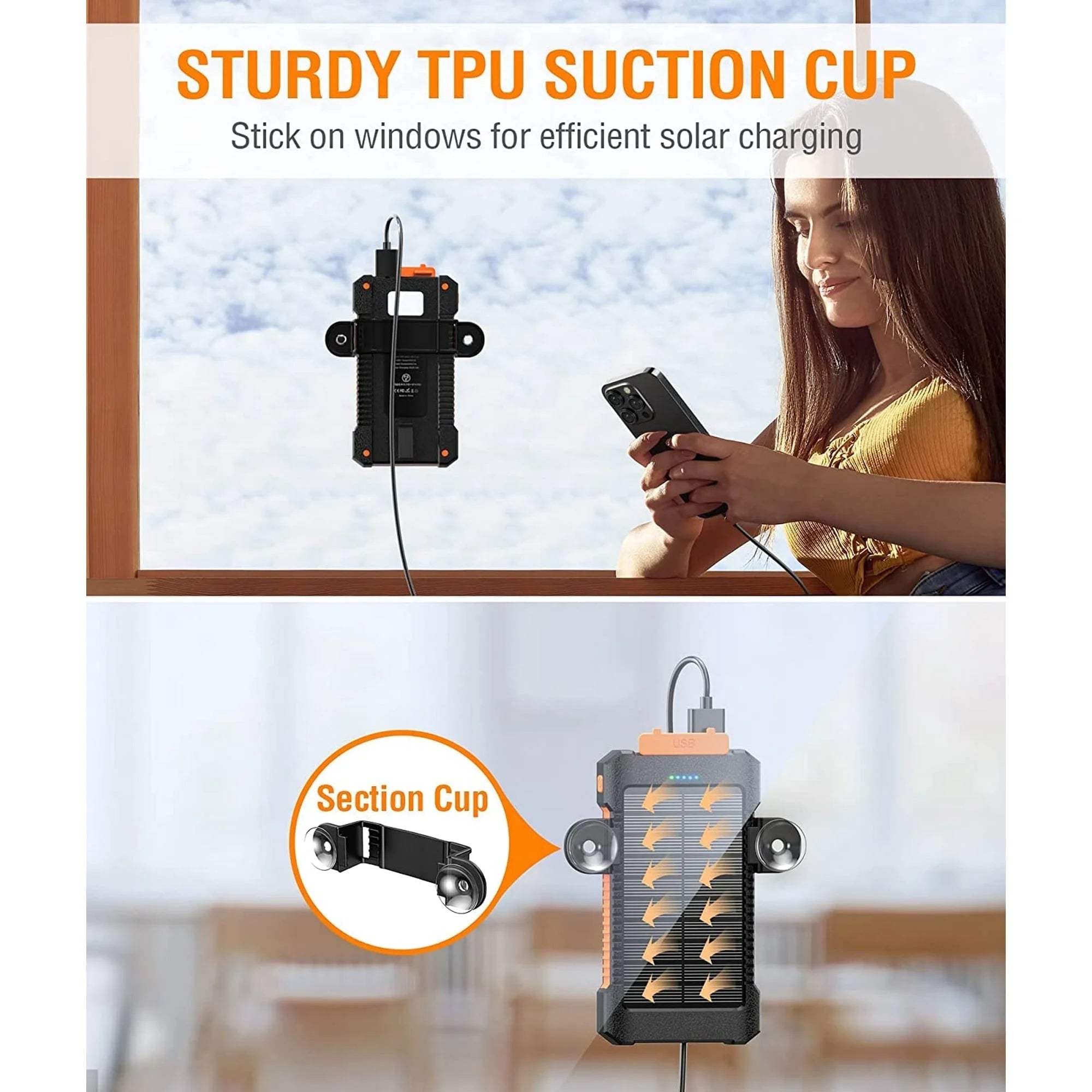 26800Mah Solar Power Bank, USB Portable Solar Charger Compatible for Iphone, Android Phone