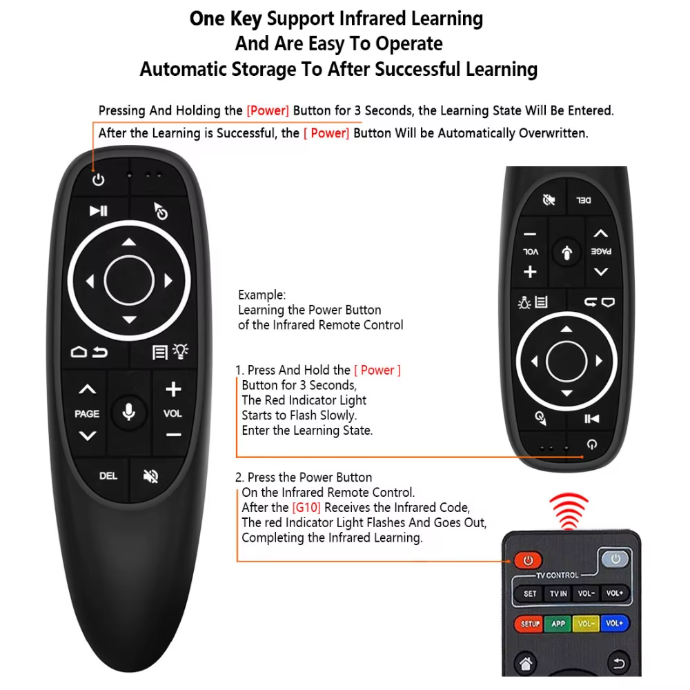 2.4G Fly Air Mouse G10S PRO Voice Remote Control 2.4G Wireless Backlit Gyroscope IR Learning for Android TV Box H96 Max X3