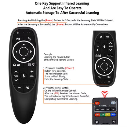 2.4G Fly Air Mouse G10S PRO Voice Remote Control 2.4G Wireless Backlit Gyroscope IR Learning for Android TV Box H96 Max X3