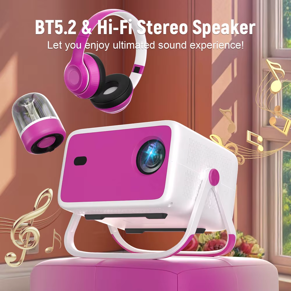 4K HD Projector 650 ANSI 1080P Auto Focus Android 11 H713 Wifi6 BT5.2 Portable Outdoor Video Smart Home Theater Projectors