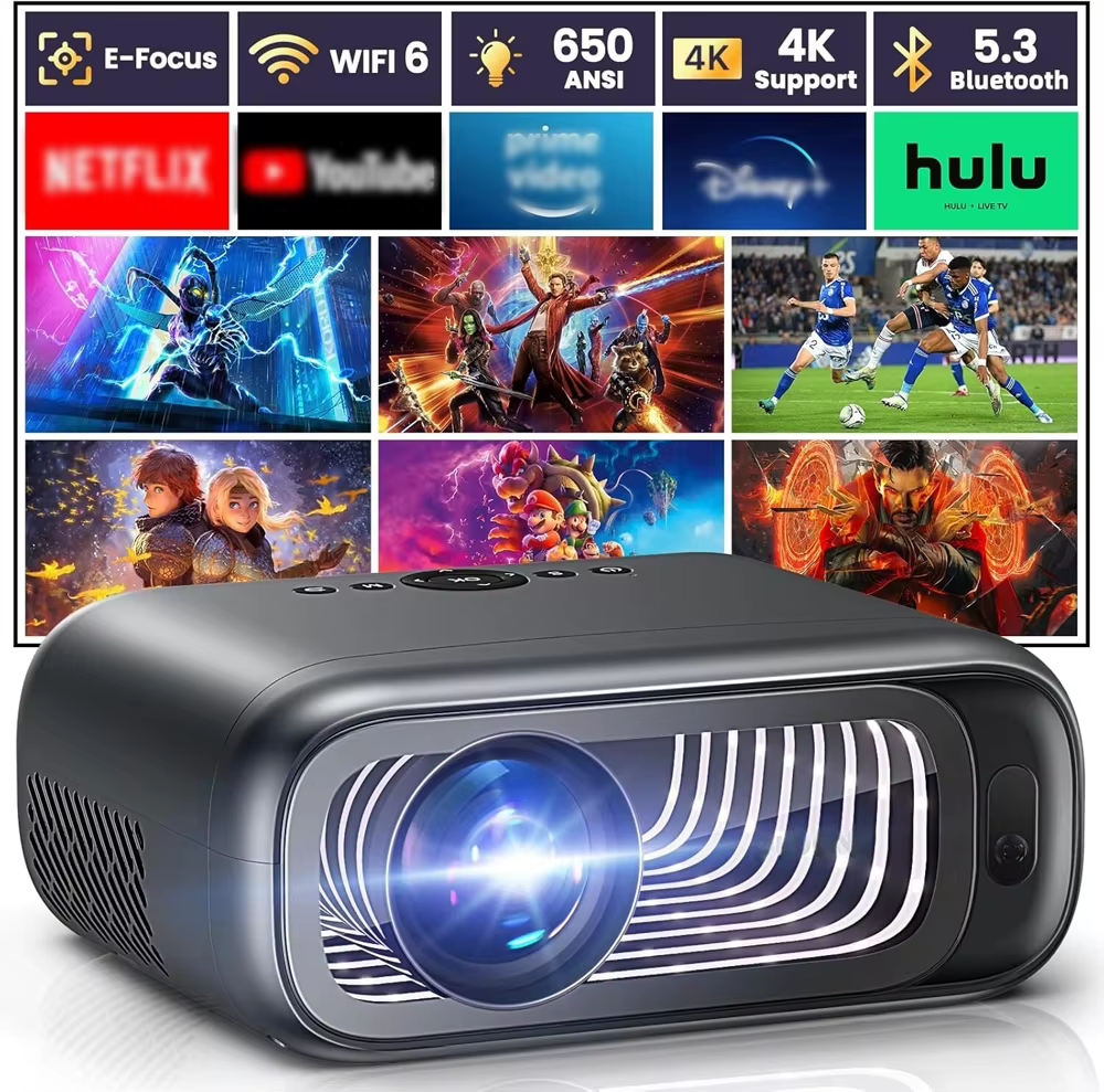 New P4 Smart Android Wifi Full HD 1080P Projector 4K Portable Projectors 3D Video Home Theater LCD Beamer Proyector