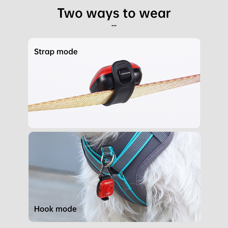 USB Rechargeable 3-Mode LED Pet Safety Light - Glowing Collar for Dogs and Cats