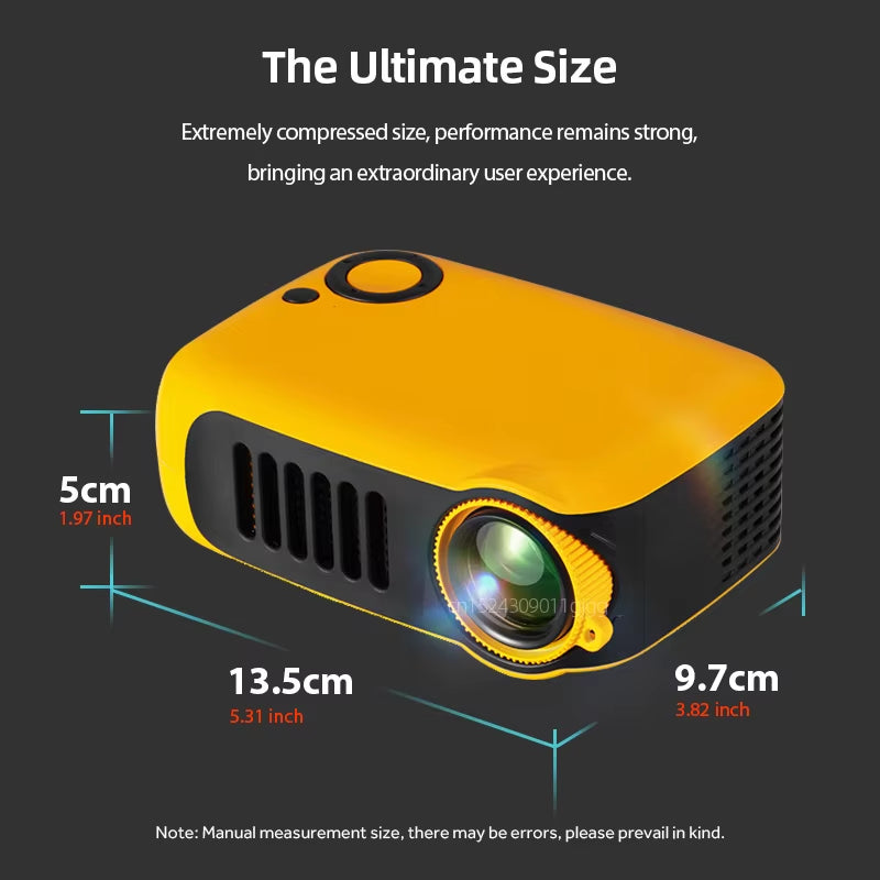 MINI Projector Portable 3D LED Video Projectors Home Cinema Theater Game Laser Beamer Smart TV BOX 1080P 4K via HD Port A2000