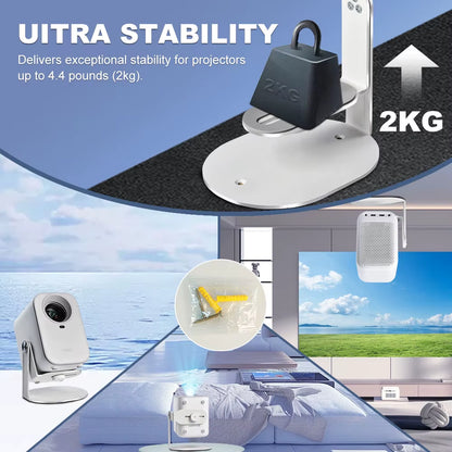 3 in 1 Desktop Wall Mounted Celling Suspended Universal Projectors Bracket Holder Stand Mount 360° Free Rotate Projector Bracket